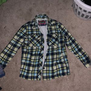 Empreye flannel coat with fur on the inside